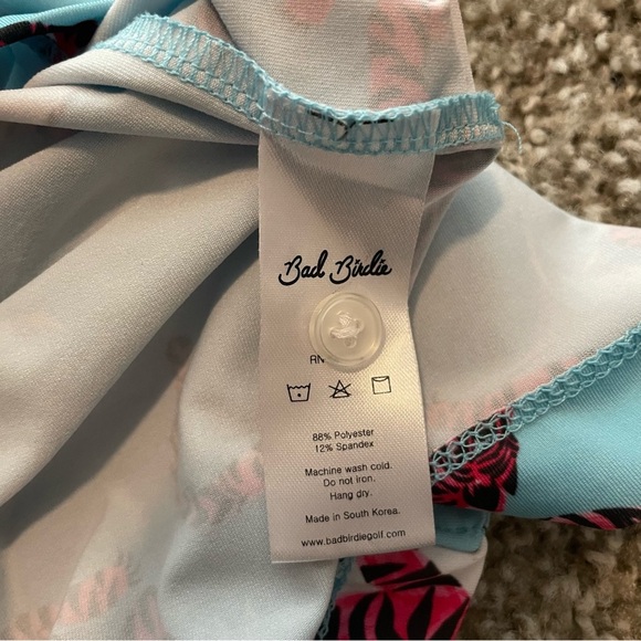 Bad Birdie Tiger Watch polo shirt medium performance golf pickleball travel - Picture 6 of 6